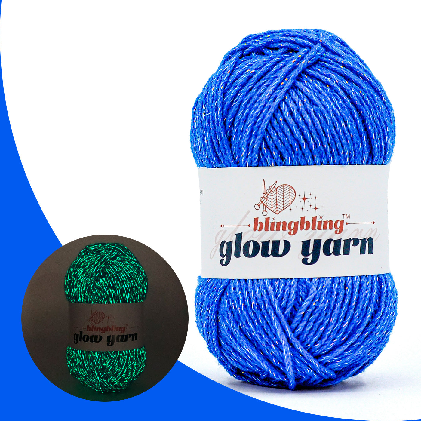 Glow-in-the-Dark Metallic Yarn - Premium Quality for Crochet & Knitting（40 Colors）