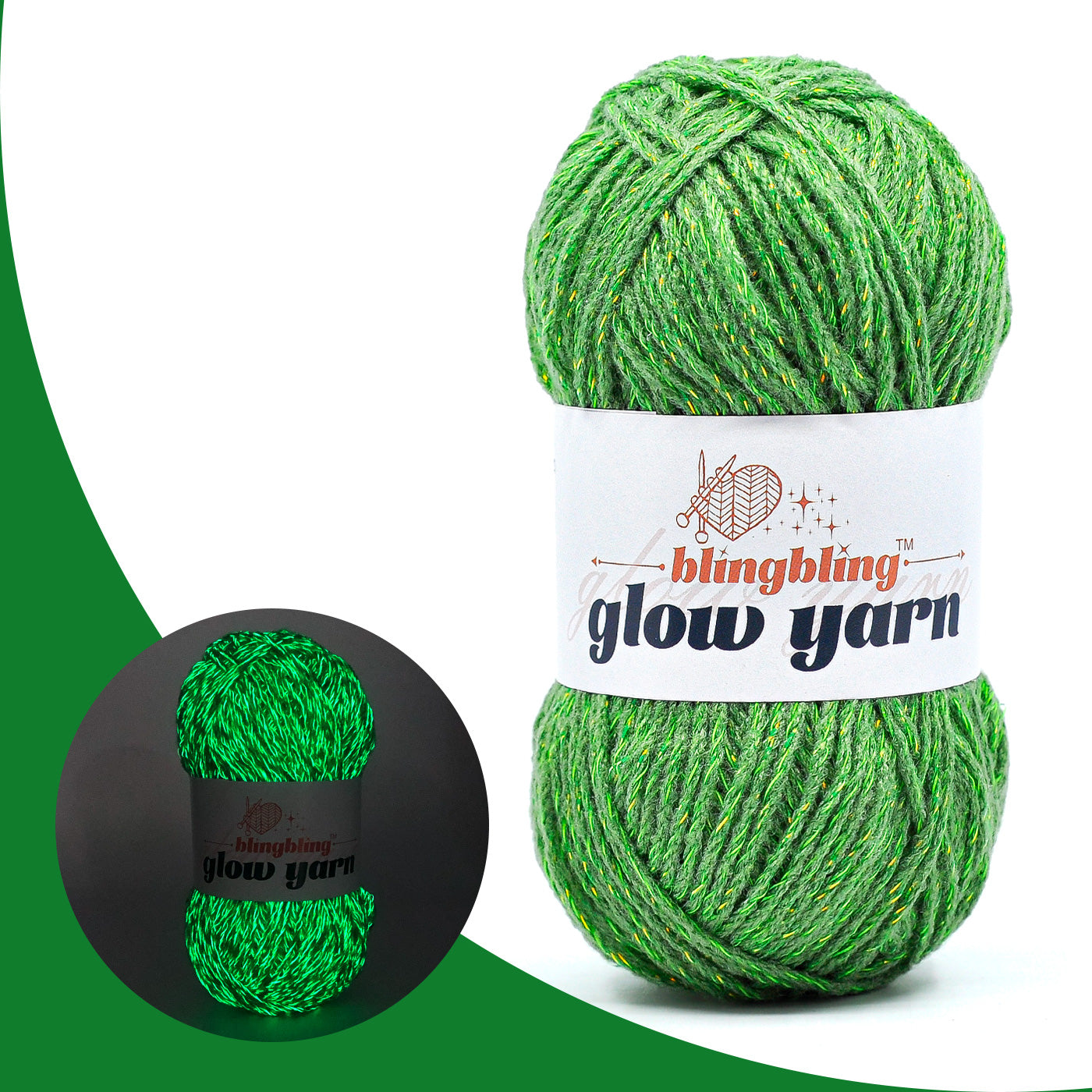 Glow-in-the-Dark Metallic Yarn - Premium Quality for Crochet & Knitting（40 Colors）