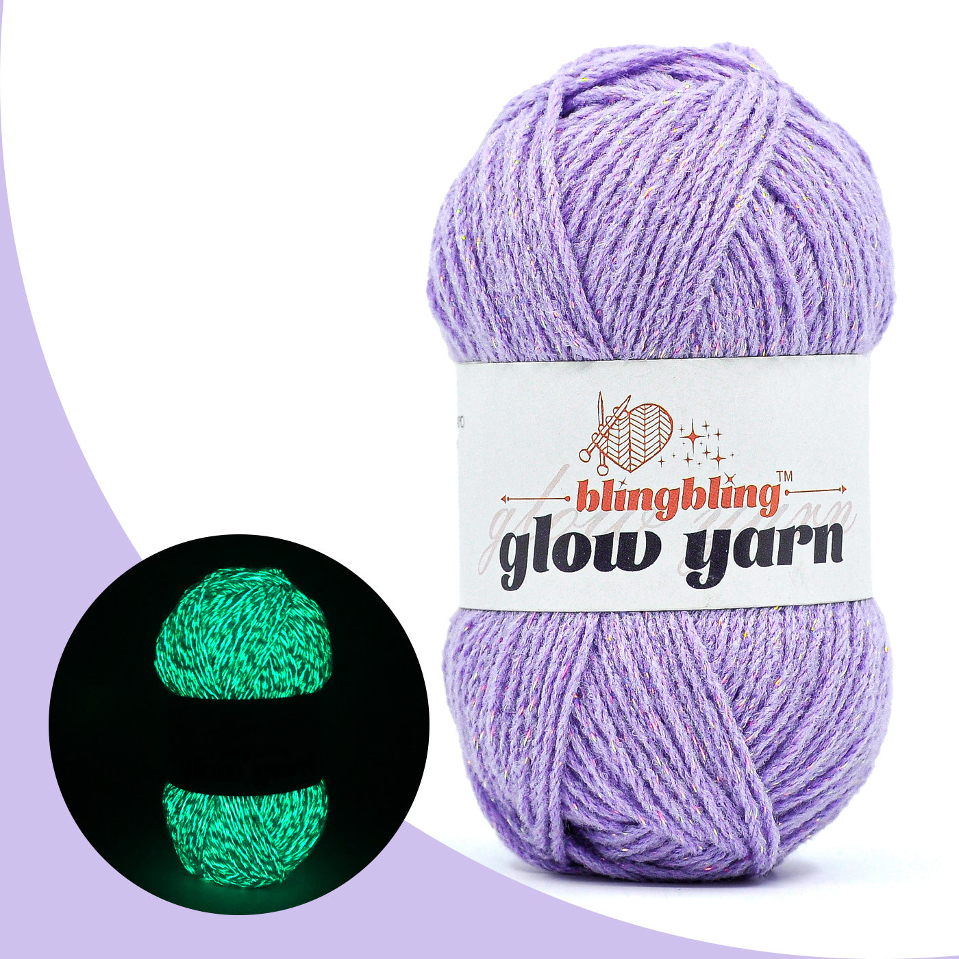 Glow-in-the-Dark Metallic Yarn - Premium Quality for Crochet & Knitting（40 Colors）