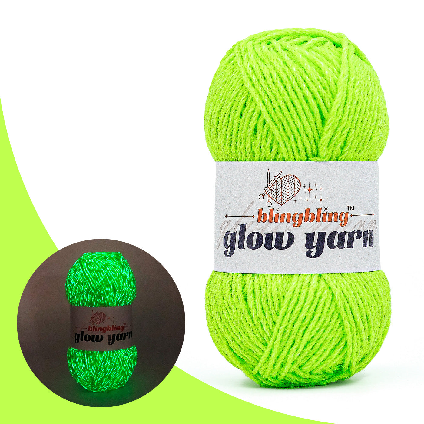 Glow-in-the-Dark Acrylic Yarn - Perfect for Crochet Projects(43 colors)