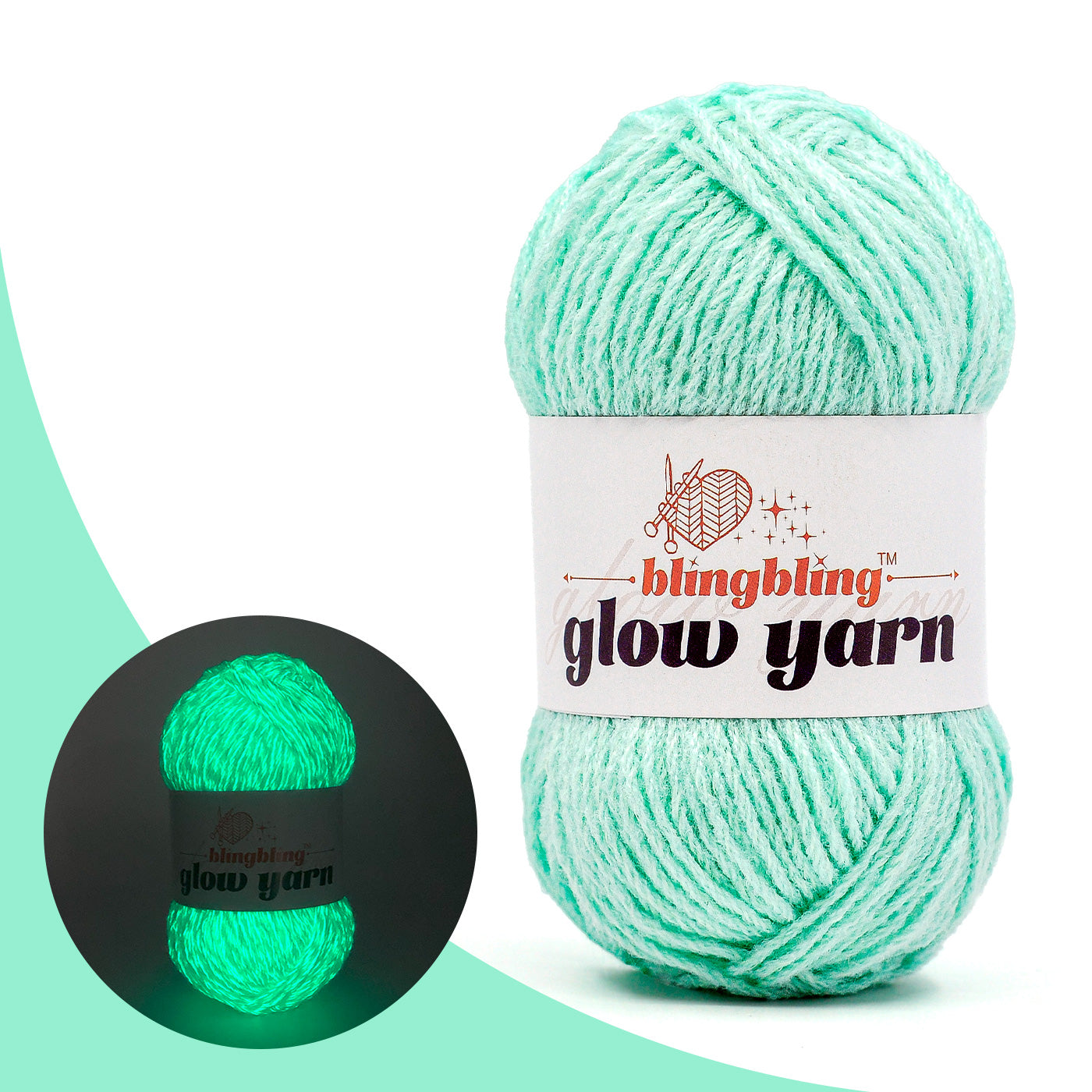 Glow-in-the-Dark Acrylic Yarn - Perfect for Crochet Projects(43 colors)