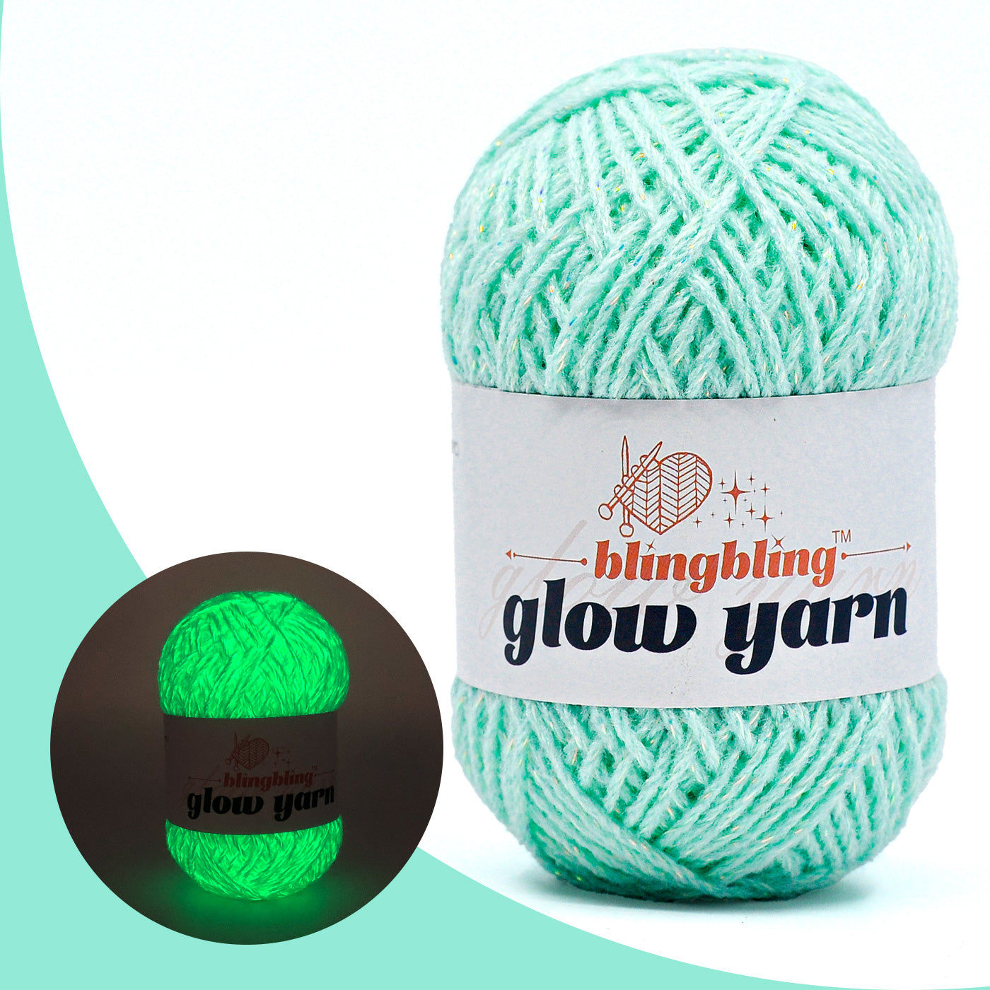 Glow-in-the-Dark Metallic Yarn - Premium Quality for Crochet & Knitting（40 Colors）