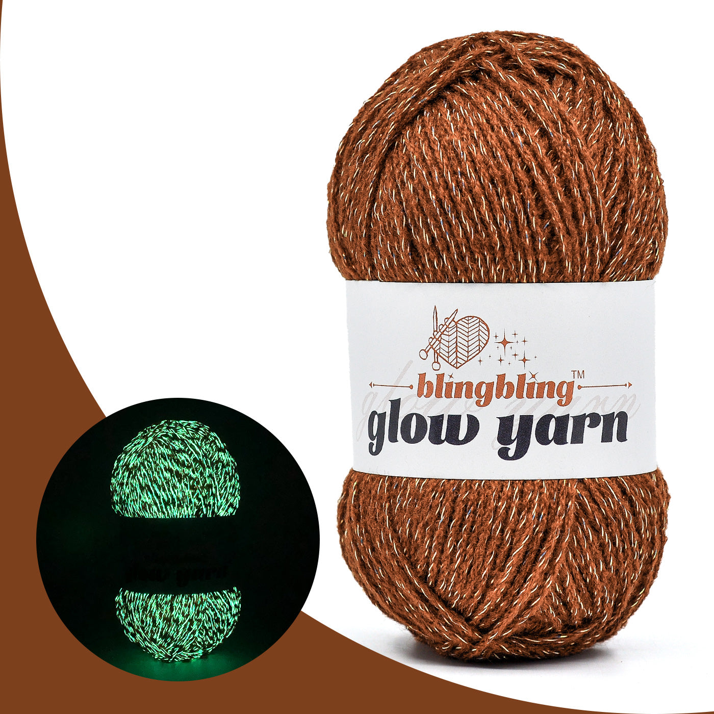 Glow-in-the-Dark Metallic Yarn - Premium Quality for Crochet & Knitting（40 Colors）