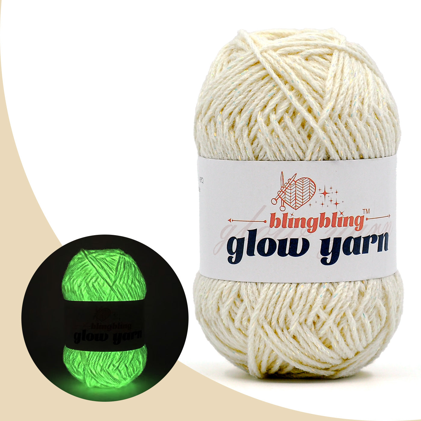 Milanese White Acrylic Glow Yarn – Perfect for Christmas Crochet