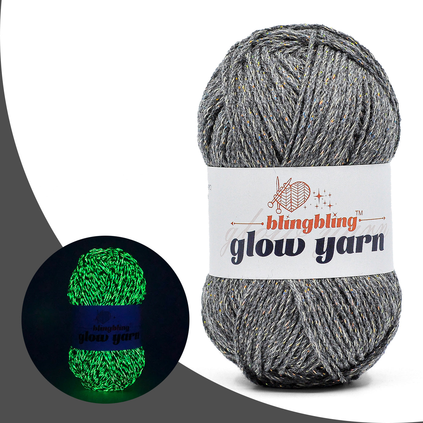 Glow-in-the-Dark Metallic Yarn - Premium Quality for Crochet & Knitting（40 Colors）