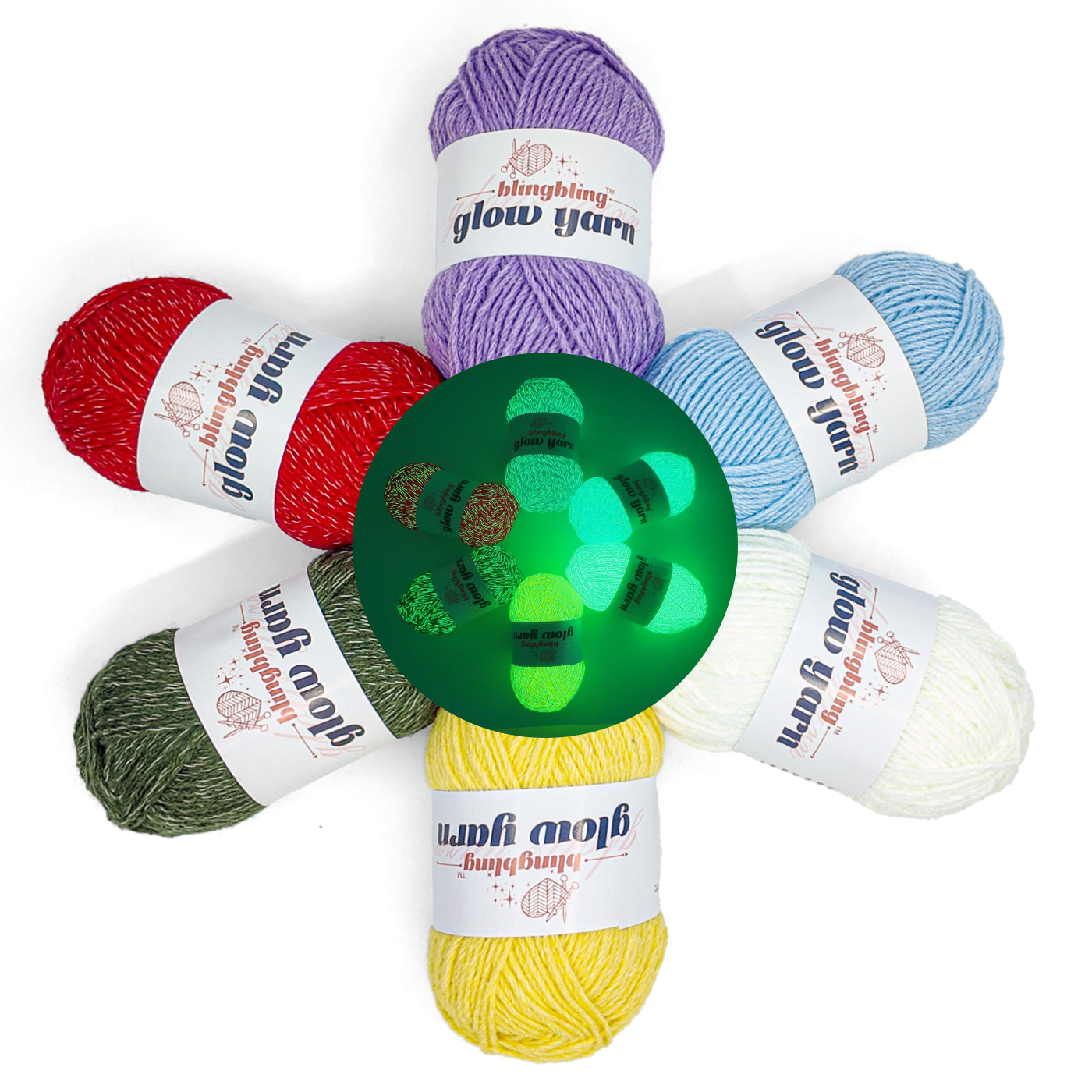 Glow-in-the-Dark Acrylic Yarn - Perfect for Crochet Projects(43 colors)