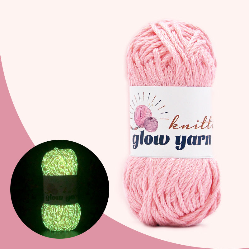 High Brightness Polyester Pink Glow-in-the-Dark Yarn