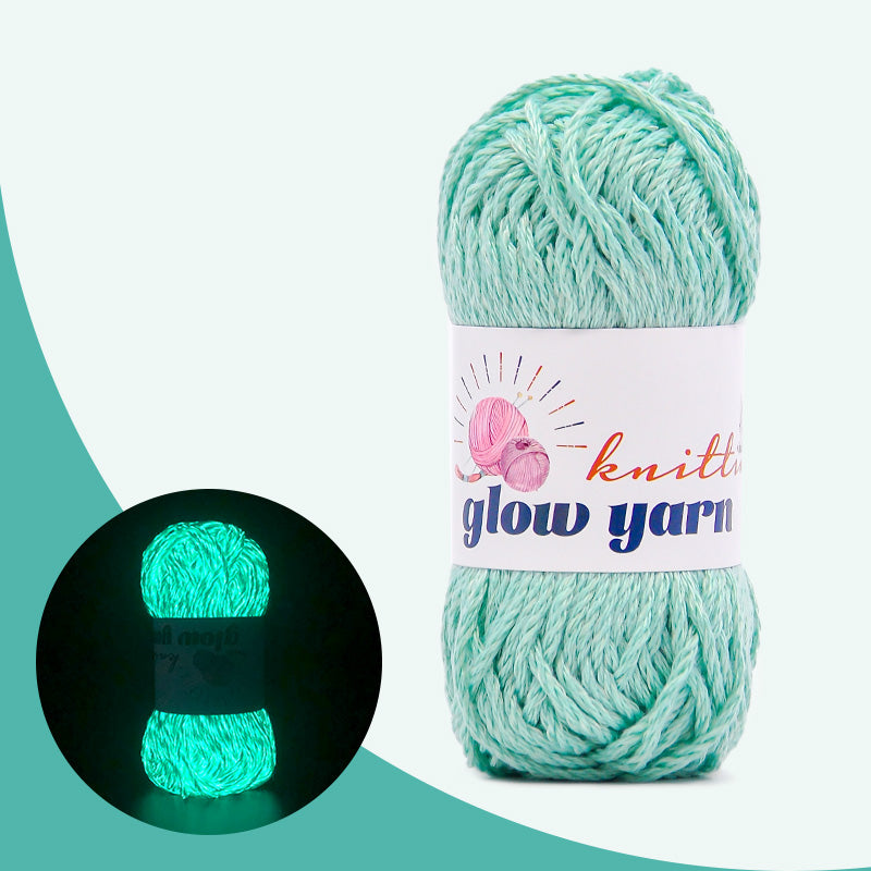 Sky blue high brightness Glow in-the-dark yarn(Green glow )