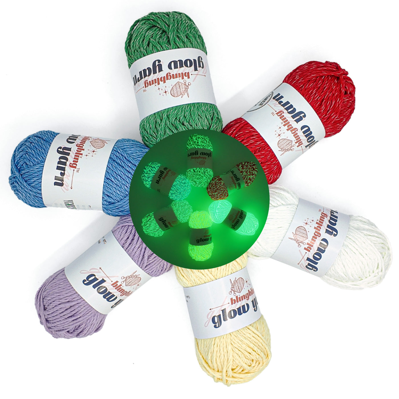 High Brightness Polyester Glow-in-the-Dark Yarn（38 color package)