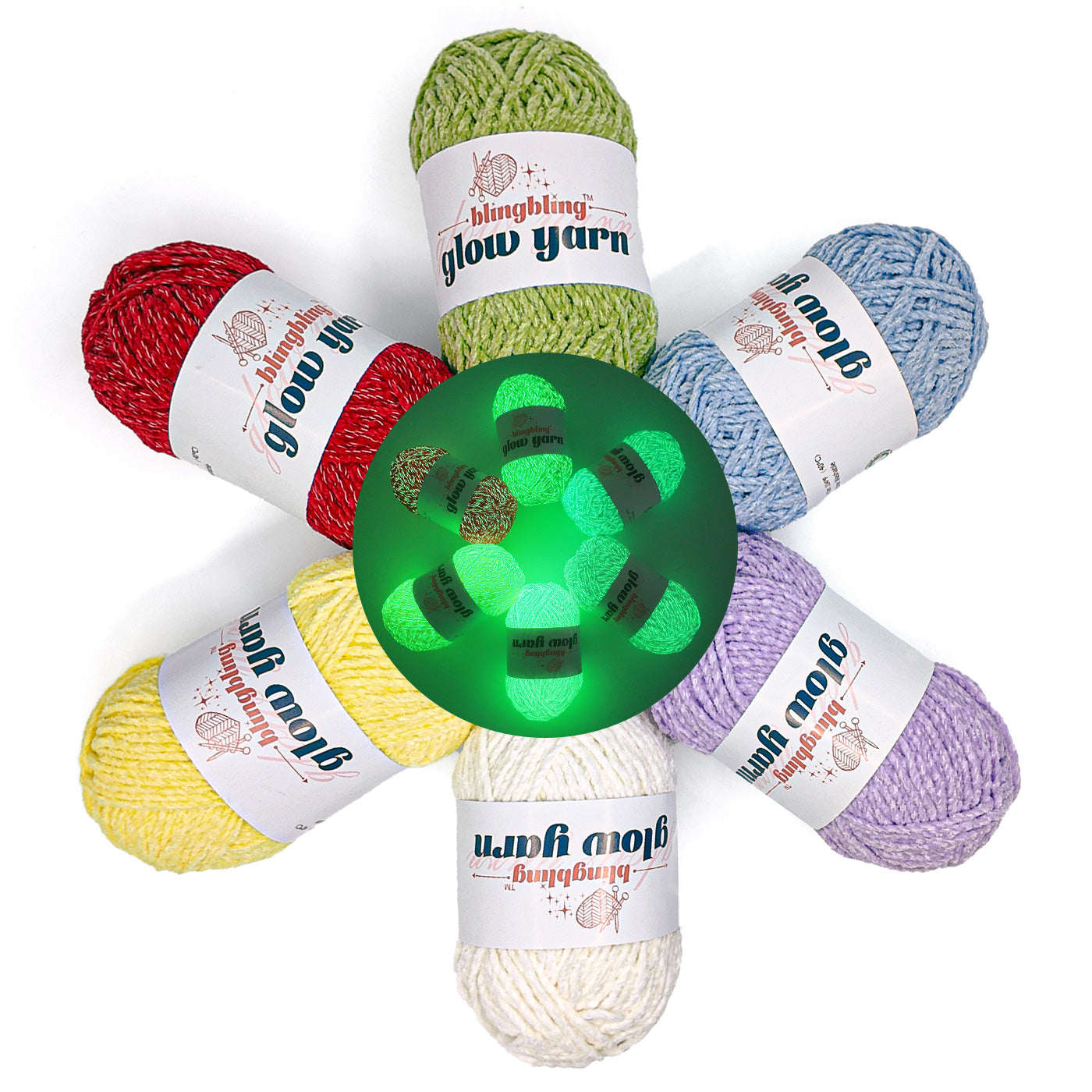 Premium Glow-in-the-Dark Chenille Yarn(14 colors)