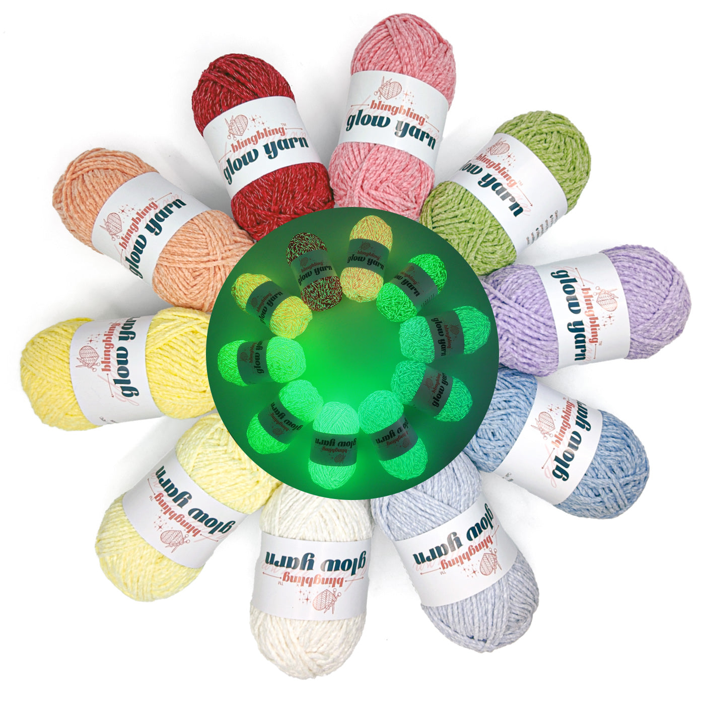 Premium Glow-in-the-Dark Chenille Yarn(41 colors)