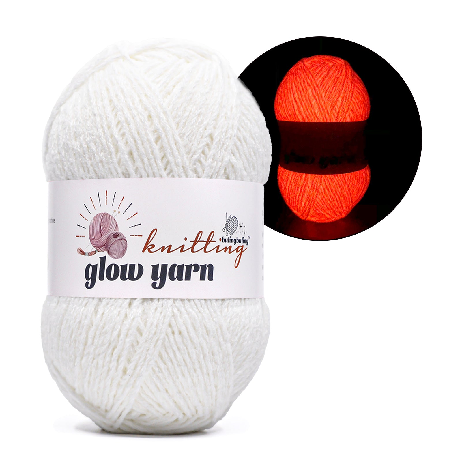 Glow in the Dark Acrylic Yarn, 100g (6 Colors) – Perfect for Crochet, Knitting, and DIY Projects