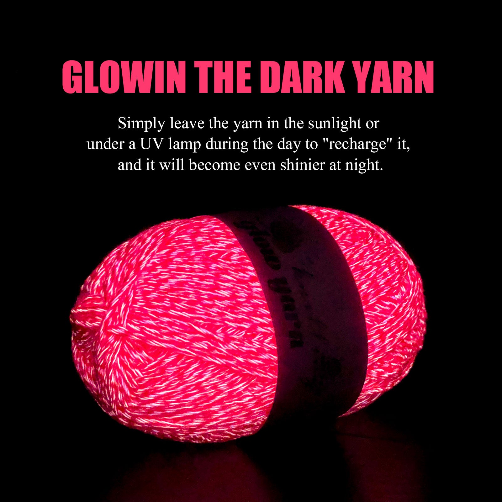 Glow in the Dark Acrylic Yarn, 100g (6 Colors) – Perfect for Crochet, Knitting, and DIY Projects