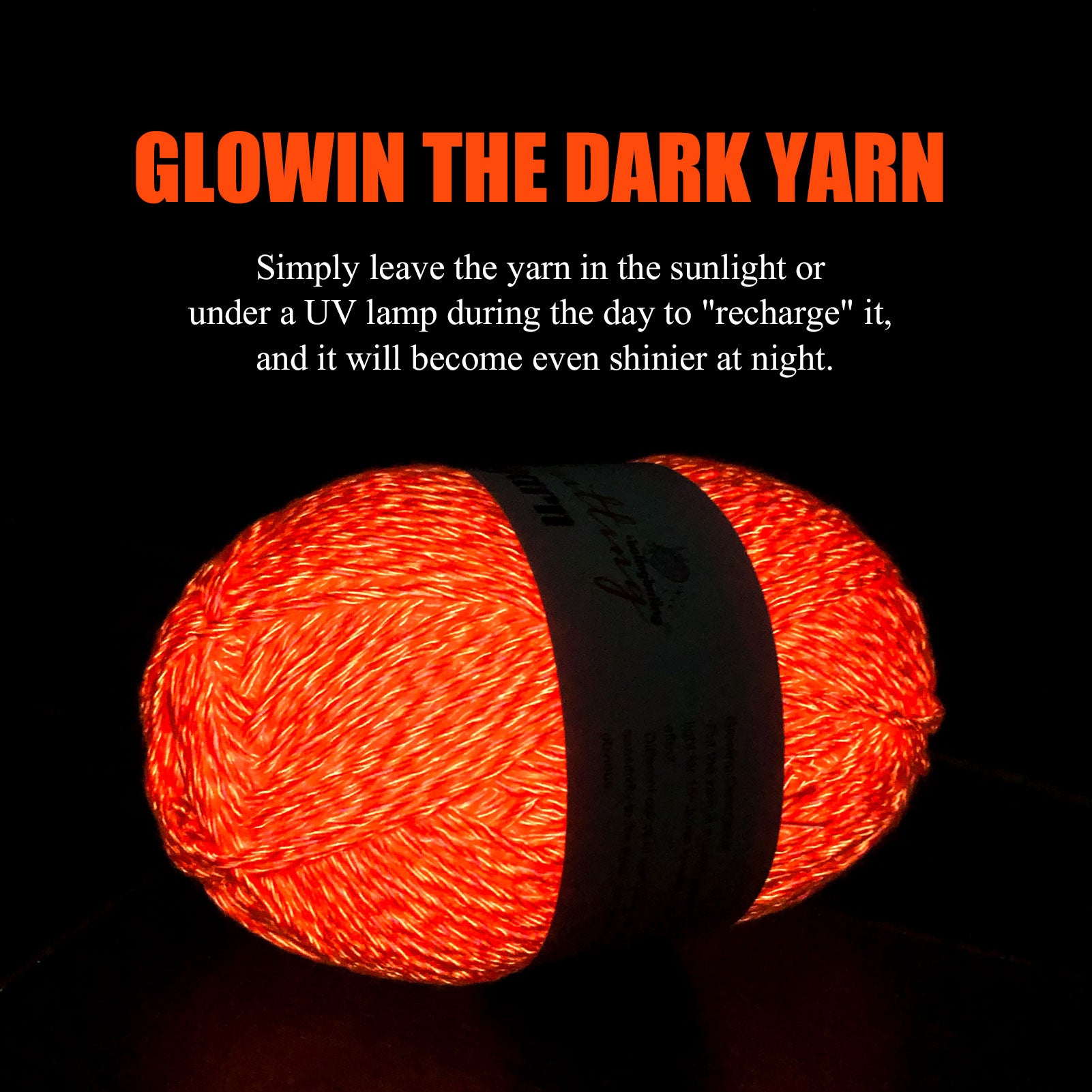 Glow in the Dark Acrylic Yarn, 100g (6 Colors) – Perfect for Crochet, Knitting, and DIY Projects