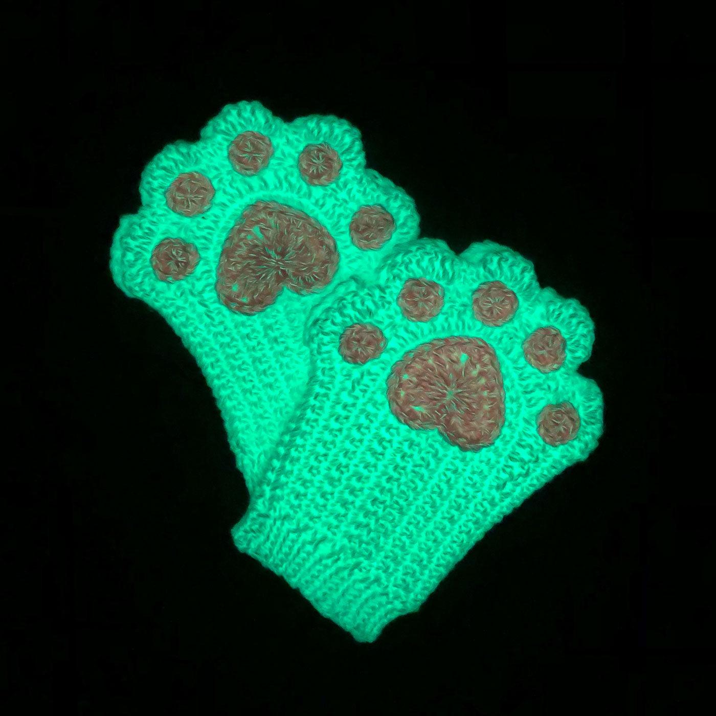 DIY Glow-in-the-Dark Cat Paw Gloves - BlingBlingYarn