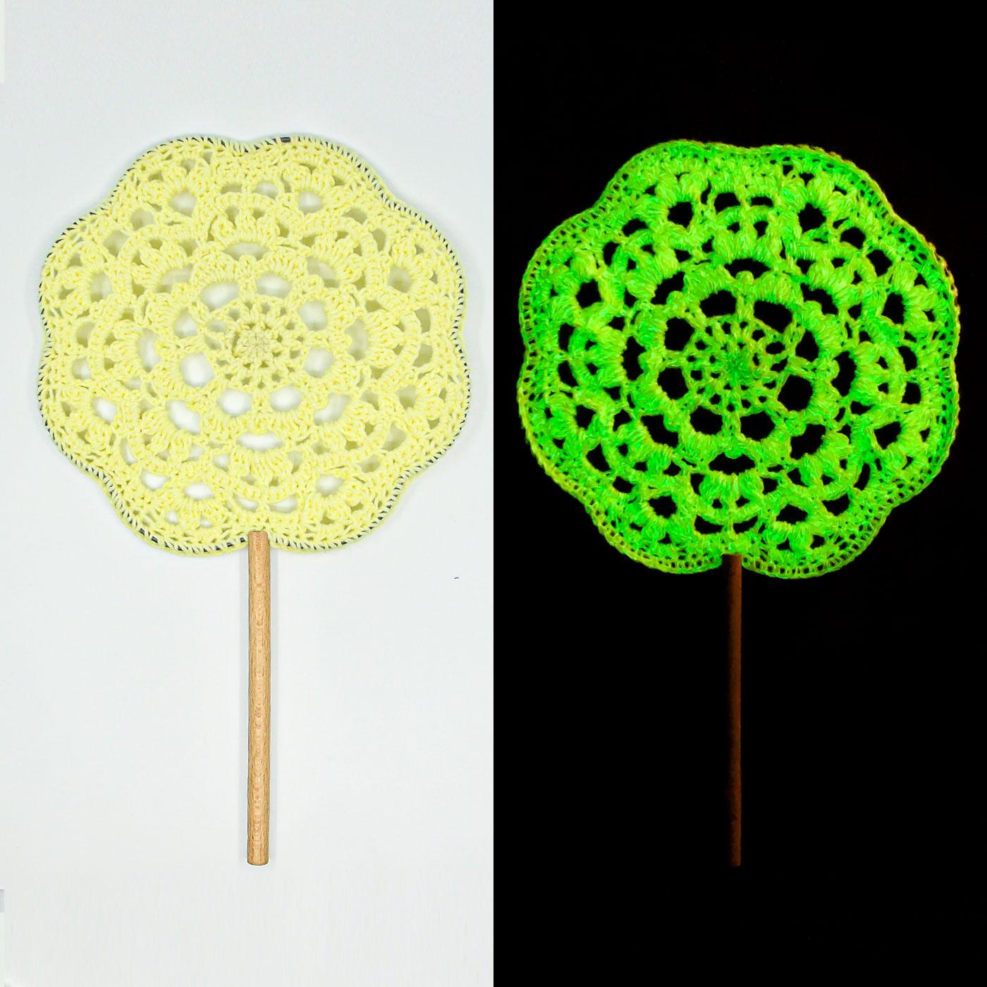 Handmade Crochet Yellow Flower Fan - BlingBlingYarn