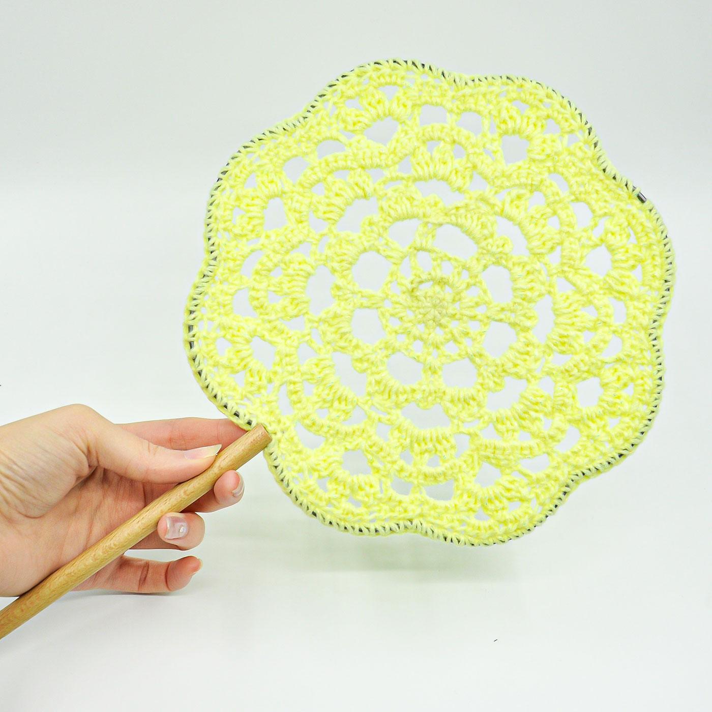 Handmade Crochet Yellow Flower Fan - BlingBlingYarn