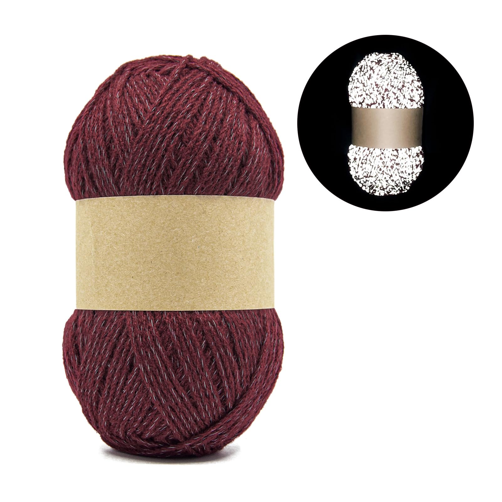 Red Acrylic Reflective Yarn Beginners Yarn for Crochet and Knitting