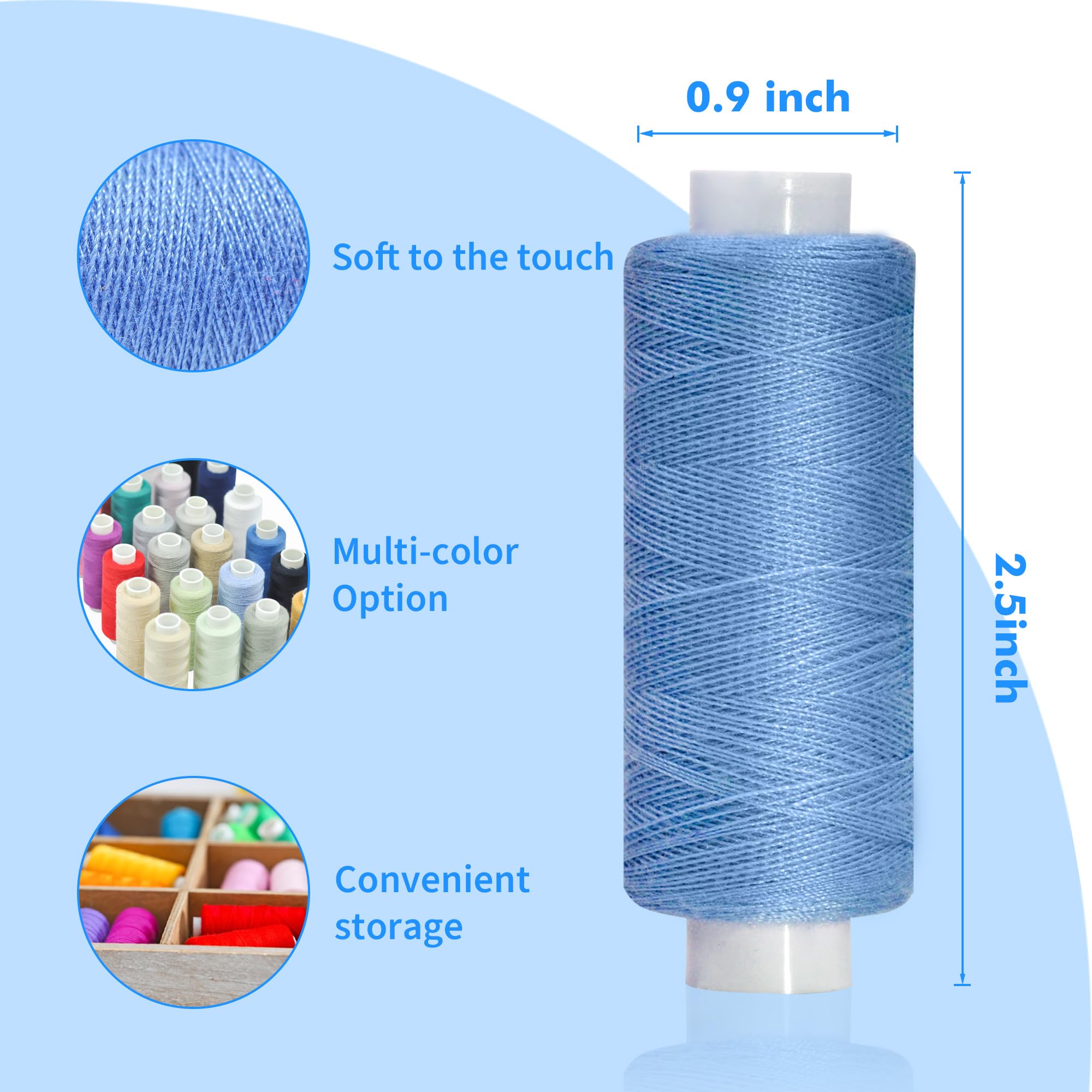 Sewing Thread-24 Spools of Polyester Thread for Hand & Machine Sewing